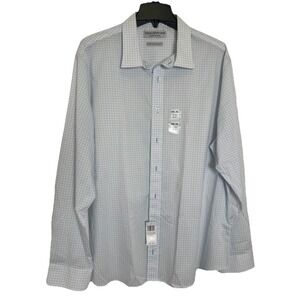 Men's Light Blue Patterned Button-Up Shirt